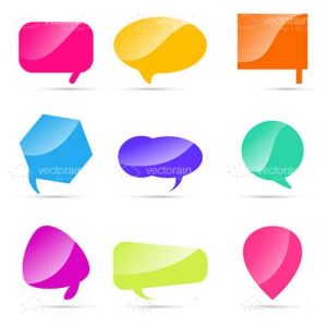 Set of colorful speech bubbles